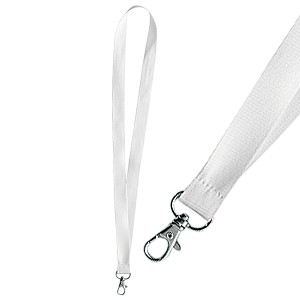 A33  	 Lanyard Porta-Credencial de polyester texturado de 2 cm de ancho, con terminal mosquetón metálico.